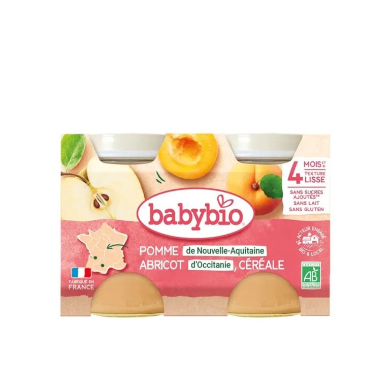 Babybio Petit Pot Pomme Abricot Cereales 2x130g - Maroc - prix klanca.ma