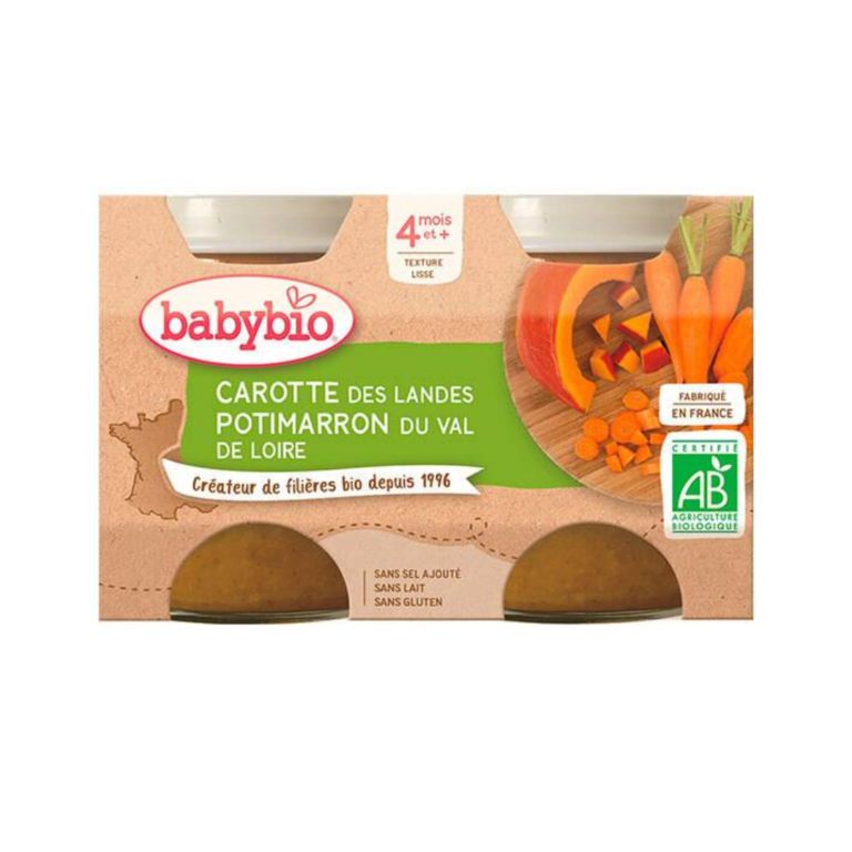 BABYBIO Pot Carotte Potimarron 2x130g - Maroc - prix klanca.ma