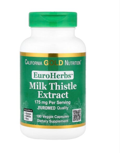 EuroHerbs Milk Thistle Extract-de chardon-Marie Qualité Euromed 175 mg 180 capsules végétales