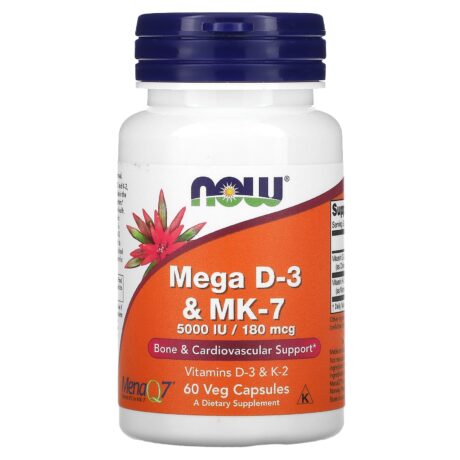 Mega D 3 et MK 7 180 µg (5000 UI) 60 capsules végétariennes