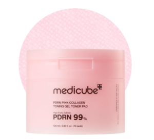 Medicube – PDRN Pink Collagen Toning Gel Toner Pad – Disques Hydratants – 70 pads
