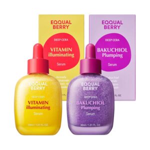 EQQUALBERRY – Bakuchiol & Vitamin C Serum Set – Sérum visage – Exclusive Kit
